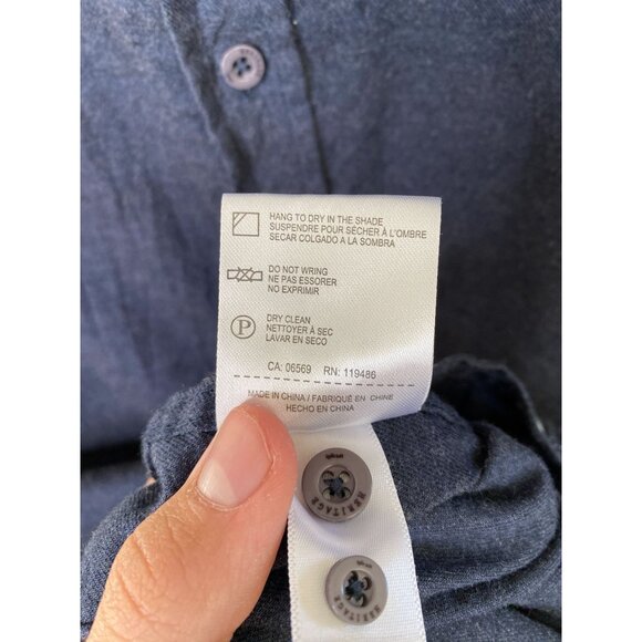 Heritage Report Collection Mens Slim Fit Soft Touch Shirt Button-Up Shirt L Navy - Picture 6 of 8